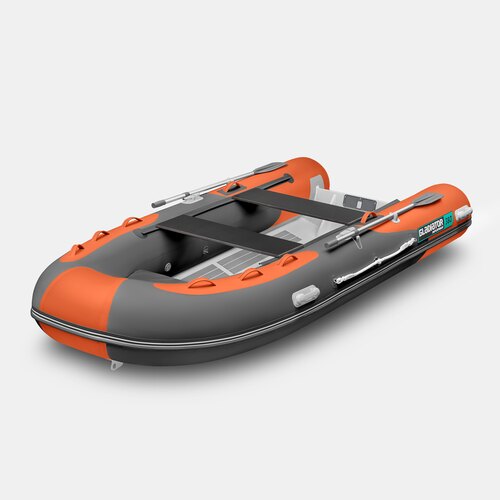 Надувная лодка RIB GLADIATOR AL 380 оранжево-темносерый (СПб)