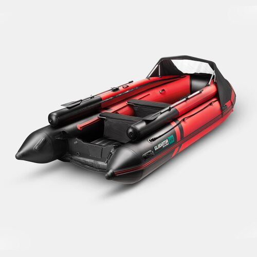 Надувная лодка GLADIATOR E450X PRO красно-черный
