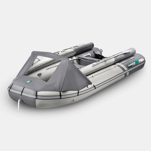 Надувная лодка GLADIATOR E450X PRO светло-темносерый