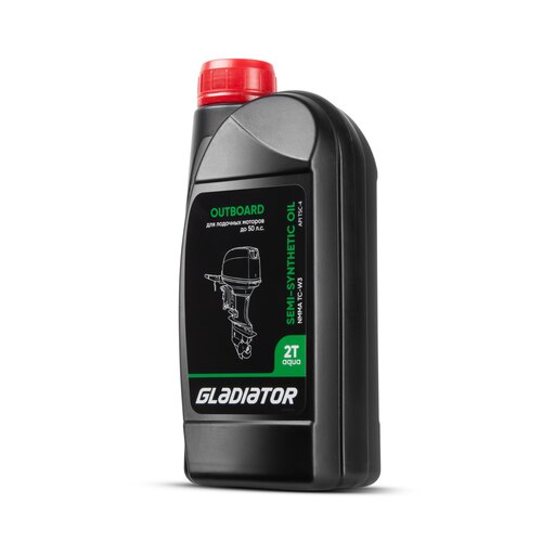 Масло GLADIATOR 2Т АКВА Премиум полусинтетическое API TSC-4, NMMA TC-W3, M/F 3