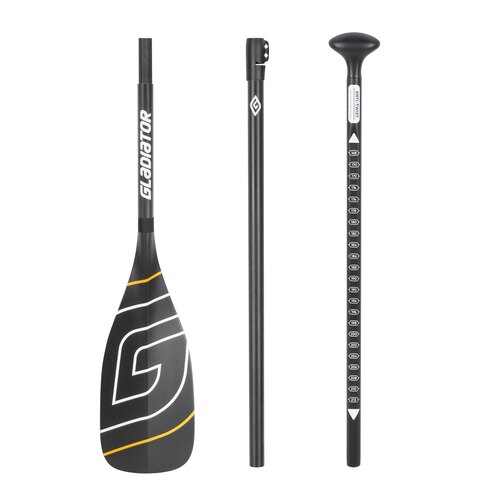 SUP весло Gladiator Race Kevlar black/black-yellov 3-части, лопатка M
